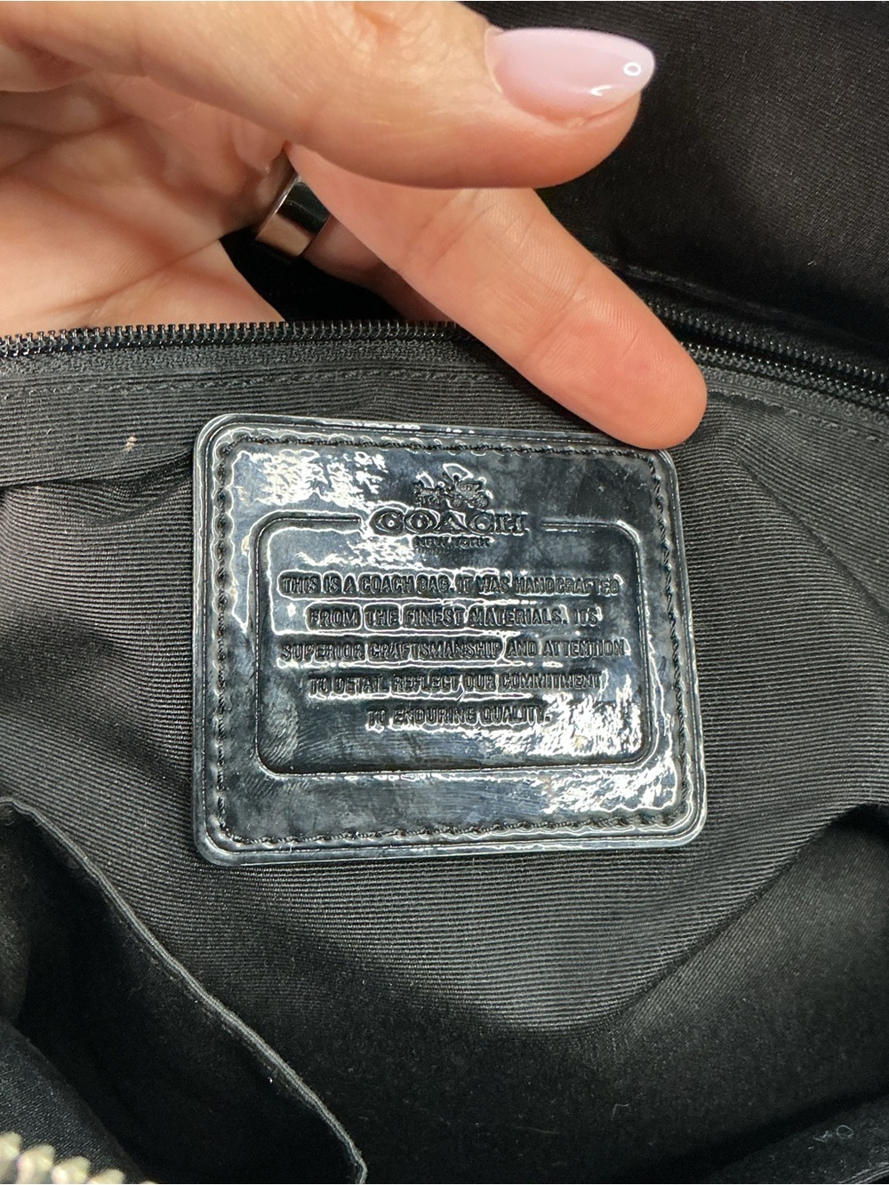 Coach | Peyton Link C Embossed Patent Leather Domed Satchel F32583 - Picture 11 of 15